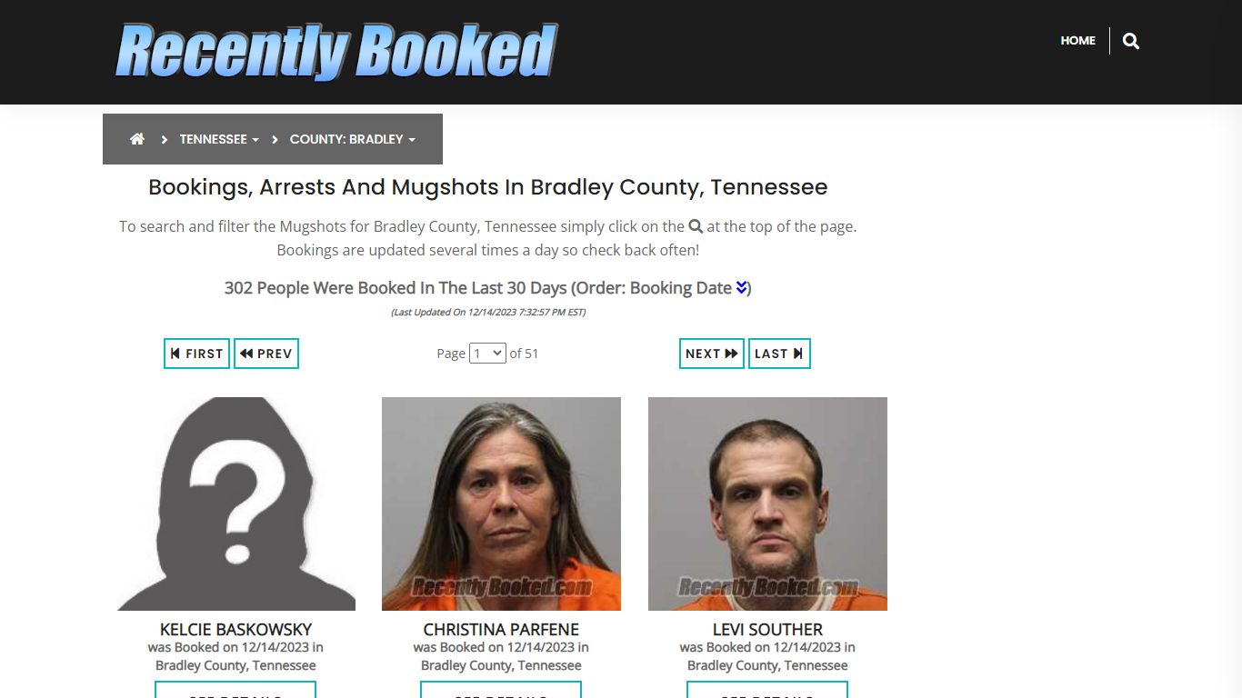 Recent bookings, Arrests, Mugshots in Bradley County, Tennessee